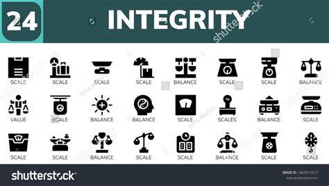 Integrity Icon Set Filled Integrity Stock Vector Royalty Free