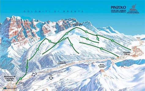 Pinzolo (Madonna di Campiglio) Ski resort - Piste map Pinzolo