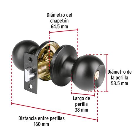 Ficha Tecnica Cerradura esfera tubular entrada negro blíster Basic