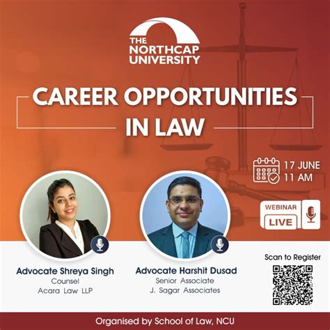 Webinar On Career Opportunities In Law Organized By The Northcap