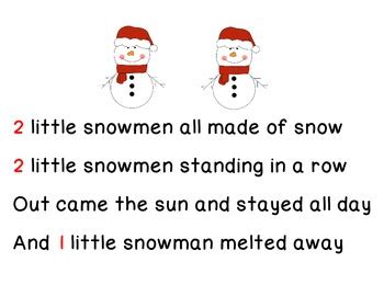 Five Little Snowmen Poem Flipchart by Kendra Stuppi | TPT