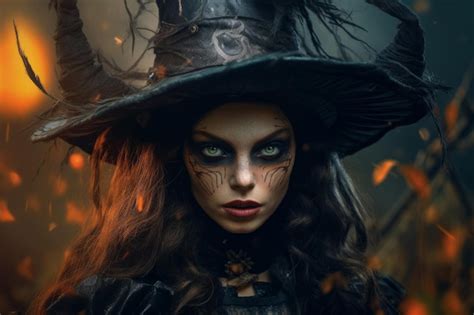 Premium Ai Image Portrait Of A Halloween Wicked Witch Generative Ai