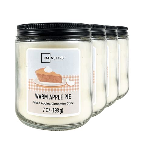 Mainstays Warm Apple Pie Scented Single Wick Glass Jar Candle 7 Oz 4