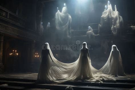 Phantom Opera House Ghosts Ghostly Figures Stock Illustration ...