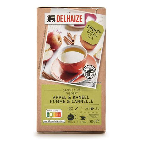 Delhaize Thé Vert Pomme Canelle Sachets 30 gr Delhaize