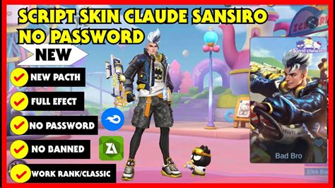 Script Skin Claude Sanrio Bad Bro No Password Full Effect Voice Youtube