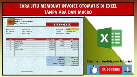 Cara Jitu Membuat Invoice Otomatis Di Excel Tanpa Vba Dan Macro Youtube