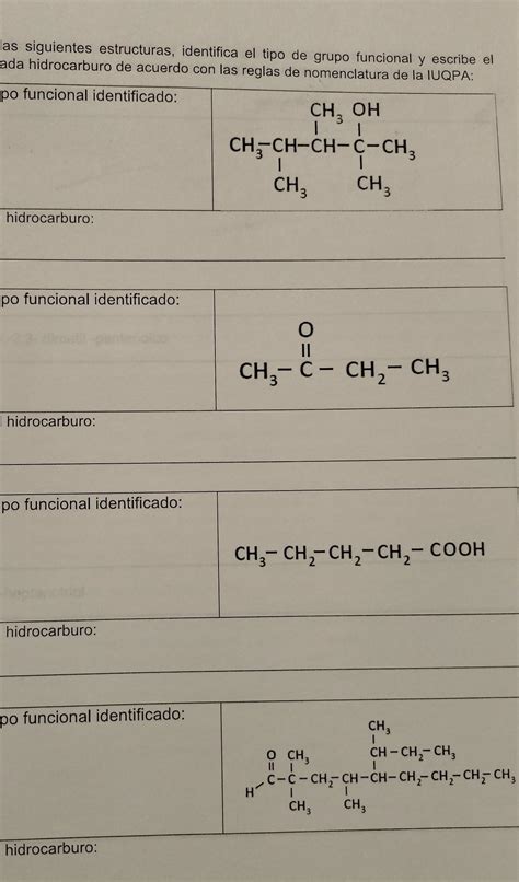 Observa Las Siguientes Estructuras Identifica El Tipo De Grupo