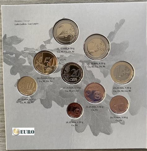 Serie De Euro Bu Fdc Letonia Euros Reconocimiento