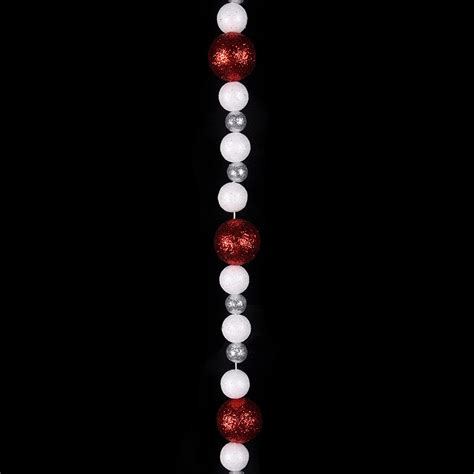 Red & White Glitter Garland 120cm | Christmas Complete