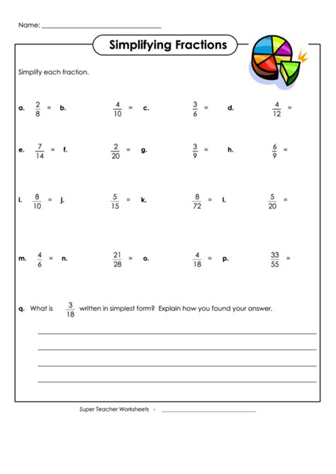 Simplifying Fractions Worksheets With Answers Printable Pdf Download