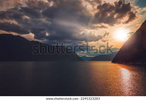 Panoramic View Sognefjord One Most Beautiful Stock Photo