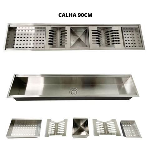 Calha Organizador Escorredor Cozinha Úmida Inox90cm Escovada Leroy Merlin