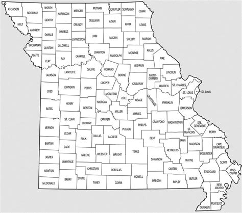 Free Outline Blank Printable Map Of Missouri Editable Map