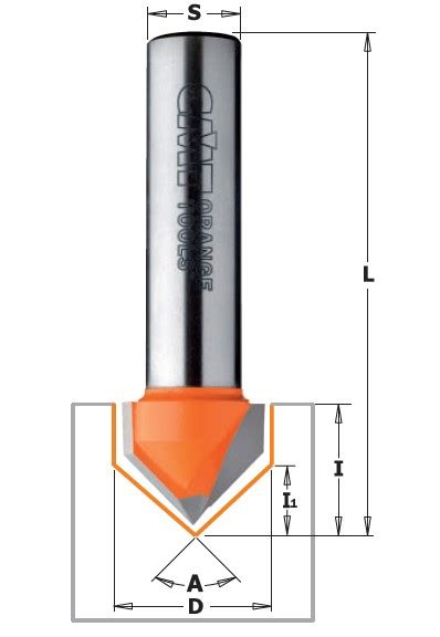 FRESA PARA RANURAS EN V 90 HM S 6 35 D 12 7X12 7 CMT Orange Tools