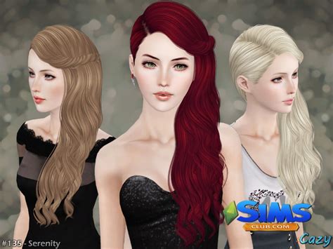 Прическа Serenity Hairstyle для Симс 3 | Женские прически для Симс 3