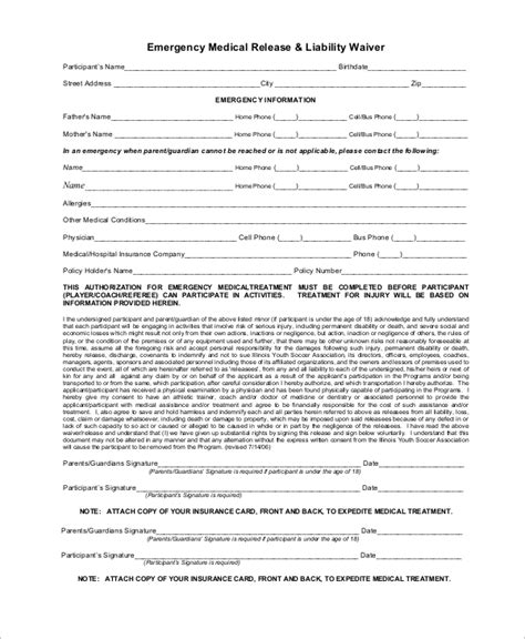 Waiver And Release Of Liability Template