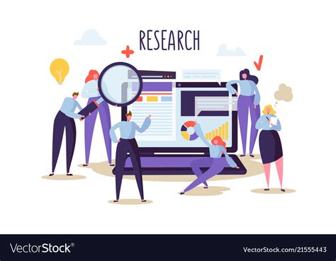 Business Research And Analysis Concept Characters Vector Image