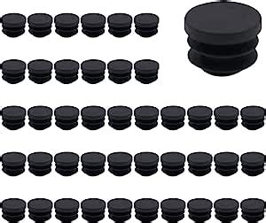 NUZAMAS Lot De 50 Embouts Ronds En Plastique Noir 20 Mm Pour Chaises