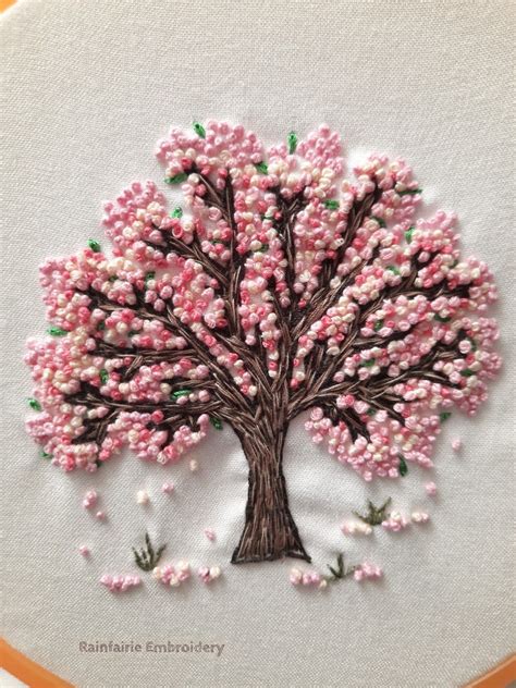 Sakura Cherry Blossoms Flower Embroidery Designs Hand Embroidery