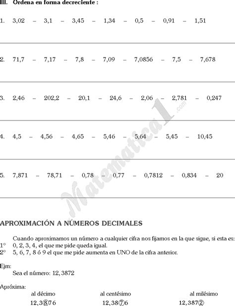 Matematica Los Numeros Decimales Y Sus Operaciones Ejercicios De Hot Hot Sex Picture