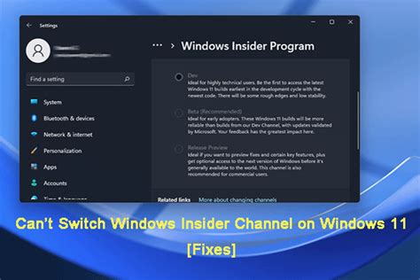 Fixed Cant Switch Windows Insider Channel On Windows Minitool