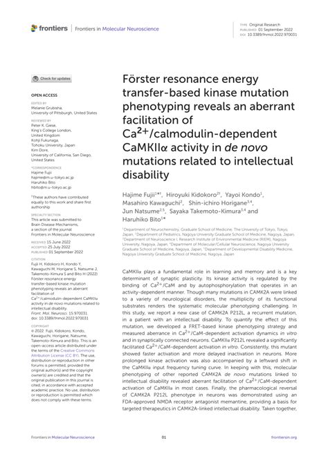 Pdf F Rster Resonance Energy Transfer Based Kinase Mutation