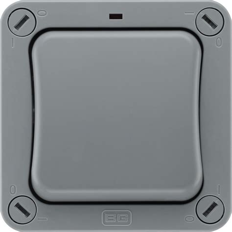 WP12 02 BG Electrical BG Electrical Grey Outdoor Light Switch 2 Way