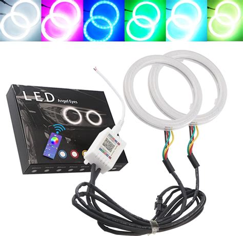 Amazon Fr Qasim Paire Mm Angel Eyes Rgb Led Cob Anneau De Halo