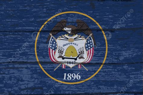 Utah State Flag On Old Timber Nobody Utah State Vector Nobody Utah