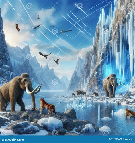 49 47. 3D Ice Age - A Frozen Landscape Depicting The I Royalty-Free