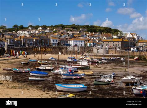 Harbour Mousehole Cornwall England Low Tide Stock Photo Alamy