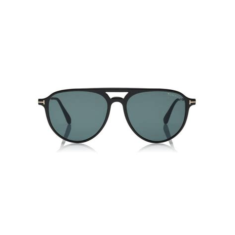 Tom Ford Carlo Sunglasses Occhiali Da Sole Pilota In Acetato Nero