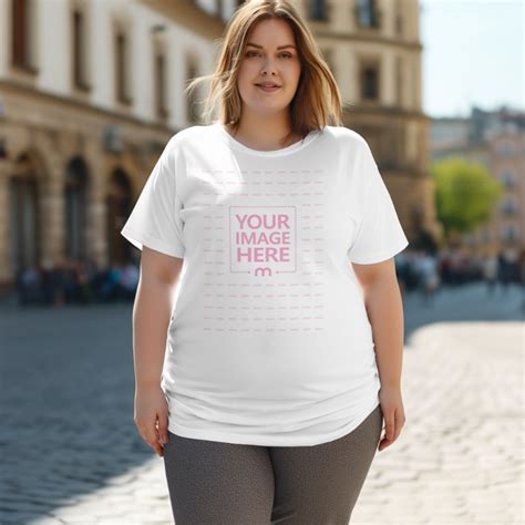 T Shirt Mockup Generator For Plus Size Female Model Mediamodifier