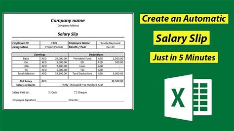 Salary Slip Template In Excel