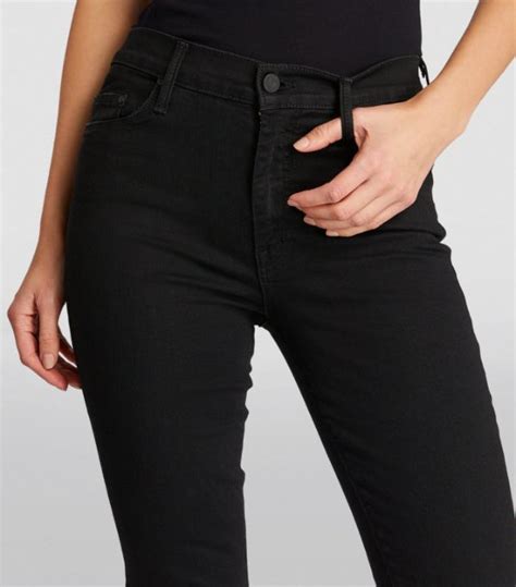 Womens Mother Black The Weekender Mid Rise Flared Jeans Harrods Uk