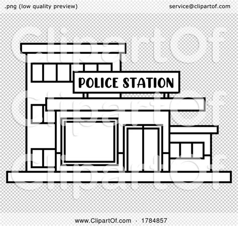 Cartoon Police Station Building by Hit Toon #1784857