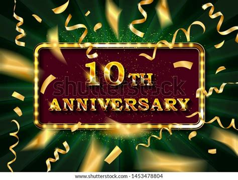 10 Anniversary Gold Numbers Golden Confetti Stock Vector Royalty Free 1453478804 Shutterstock