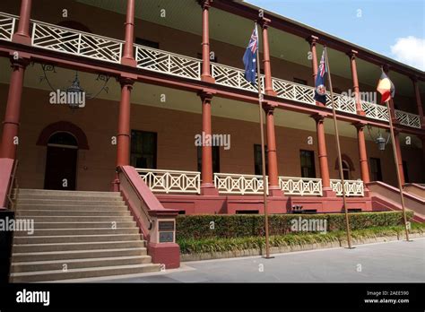 Sydney Australia, facade of NSW parliament house on Macquarie Street ...