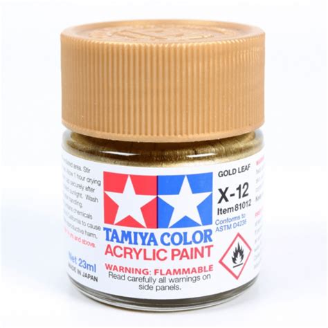 Tamiya X 12 Gold Leaf Gloss Acrylic Mini Paint 23ml 81012 Hobby