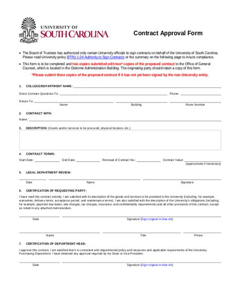 Free 8 Sample Service Contract Approval Forms In Pdf Ms Word