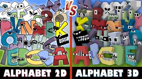 Alphabet Lore 2d Vs Alphabet Lore 3d Minecraft Whos Stronger