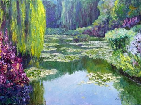 Monet S Garden Lily Pondgiverny Original Landscape Etsy Garden