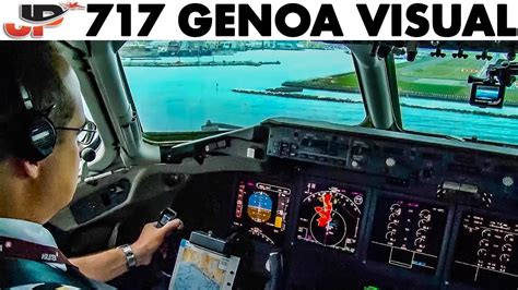 Piloting Boeing 717 Circling Visual Approach To Genoa Cockpit Views