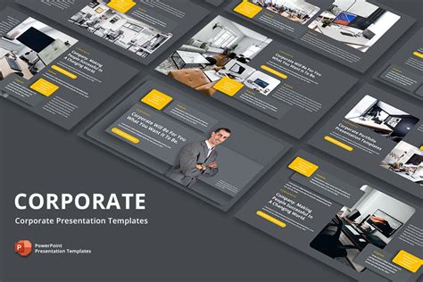 公司企业深色ppt模板 Corporate Powerpoint Template 设计小咖