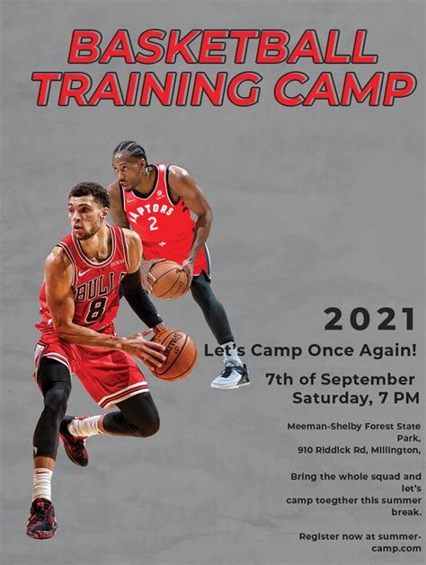 10printable Basketball Camp Flyer Template Free Psd Room