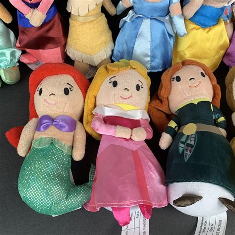 Lot Of 11 Disney Princess Stylized Mini 6” Bean Plush Dolls Mulan