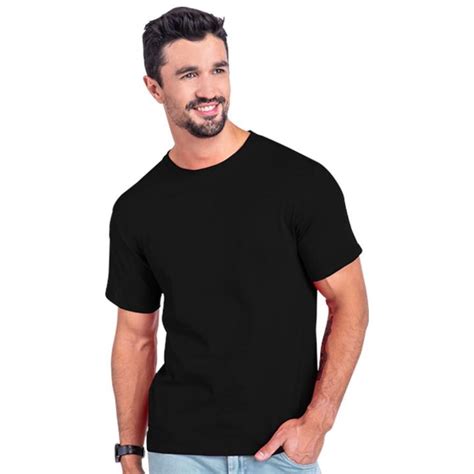 Promodepot Peninsula Playera Negra Cuello Redondo Eurocotton Caballero