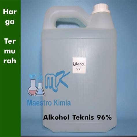 Jual Alkohol Murni Ethanol 96 Alkohol Teknis 5 Liter Shopee