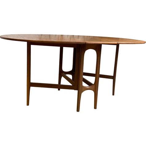 Vintage Oval Folding Teak Dining Table For Nathan Uk 1970